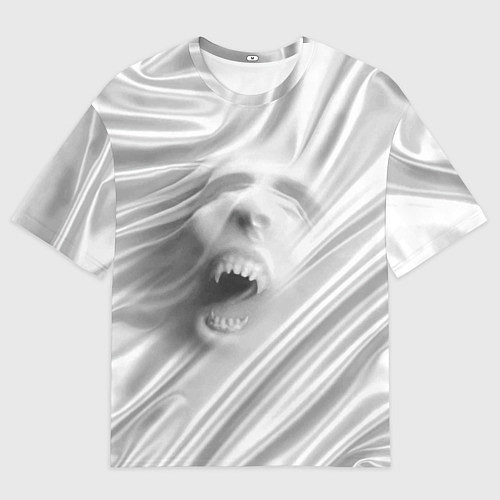 Женская футболка оверсайз Нечеловеческий вопль - складки ткани / 3D-принт – фото 1