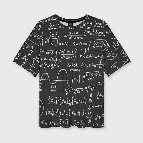 Женская футболка оверсайз Геометрические формулы / 3D-принт – фото 1
