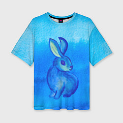 Женская футболка оверсайз Водяной кролик символ 2023