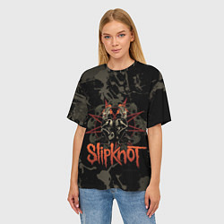 Футболка оверсайз женская Slipknot dark satan, цвет: 3D-принт — фото 2