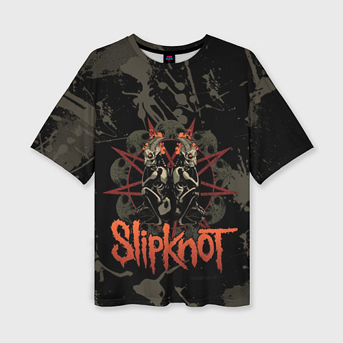 Женская футболка оверсайз Slipknot dark satan / 3D-принт – фото 1