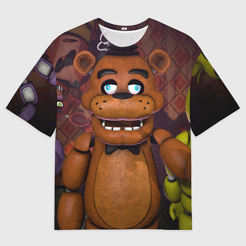 Женская футболка оверсайз Five Nights аt Frеddys / 3D-принт – фото 1
