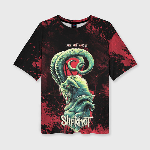 Женская футболка оверсайз Slipknot - козел / 3D-принт – фото 1