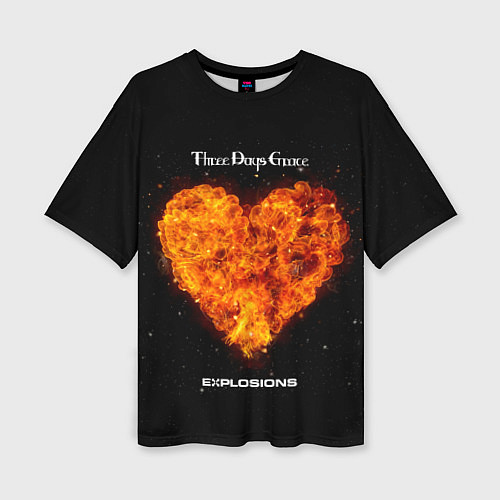 Женская футболка оверсайз Explosions - Three Days Grace / 3D-принт – фото 1