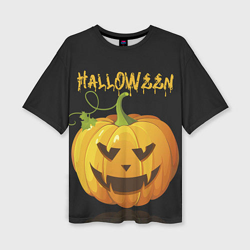 Женская футболка оверсайз Halloween : тыква / 3D-принт – фото 1