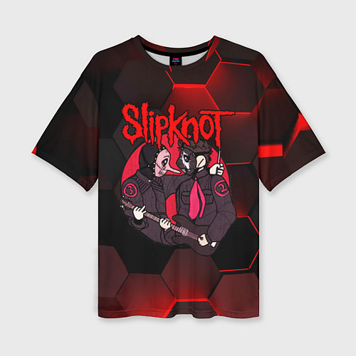 Женская футболка оверсайз Slipknot art black / 3D-принт – фото 1