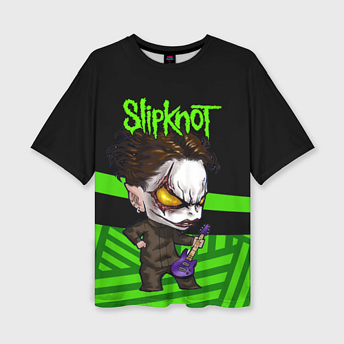 Женская футболка оверсайз Slipknot dark green / 3D-принт – фото 1