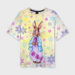 Футболка оверсайз женская Винтажный кролик, цвет: 3D-принт