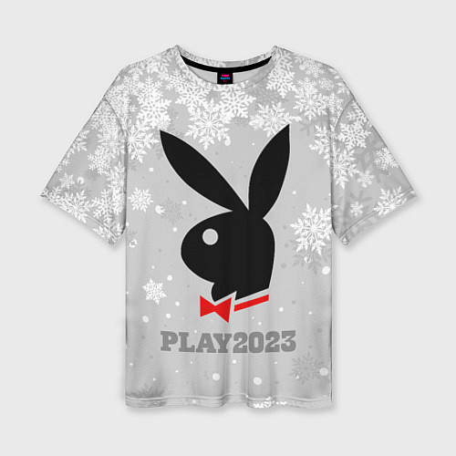 Женская футболка оверсайз Кролик play 2023 / 3D-принт – фото 1