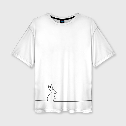 Женская футболка оверсайз Кролик минимализм / 3D-принт – фото 1
