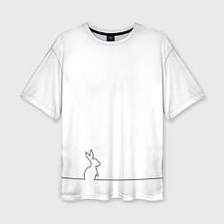 Женская футболка оверсайз Кролик минимализм