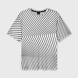 Женская футболка оверсайз Ломанные линии и оптическая иллюзия