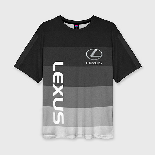 Женская футболка оверсайз Lexus серый градиент / 3D-принт – фото 1