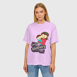 Футболка оверсайз женская Happy Mothers Day - картинка, цвет: 3D-принт — фото 2