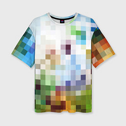 Женская футболка оверсайз Пиксельная абстракция