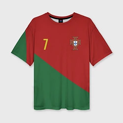 Футболка оверсайз женская Роналду сборная Португалии, цвет: 3D-принт