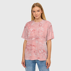 Футболка оверсайз женская Розовые волны, цвет: 3D-принт — фото 2
