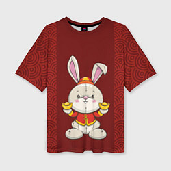 Женская футболка оверсайз Китайский кролик