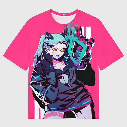 Женская футболка оверсайз Ребекка - Cyberpunk: edgerunners / 3D-принт – фото 1