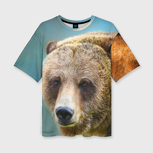 Женская футболка оверсайз Русский бурый медведь / 3D-принт – фото 1