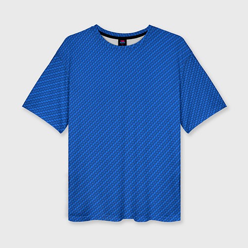 Женская футболка оверсайз Плетёная синяя ткань - паттерн / 3D-принт – фото 1