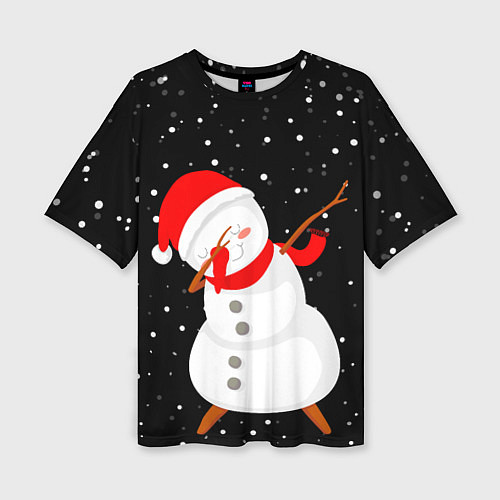 Женская футболка оверсайз Снеговик дэбует / 3D-принт – фото 1
