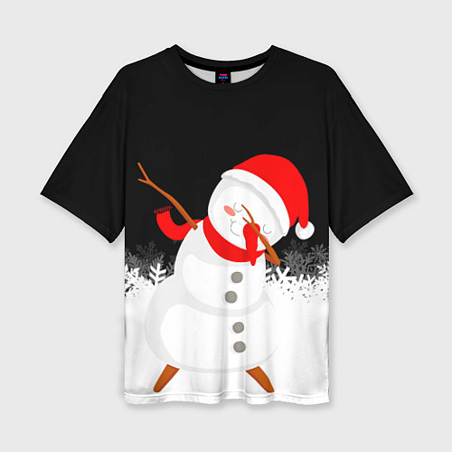 Женская футболка оверсайз Снеговик dab / 3D-принт – фото 1