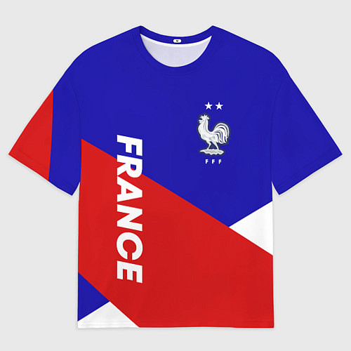 Женская футболка оверсайз Сборная франции три цвета / 3D-принт – фото 1