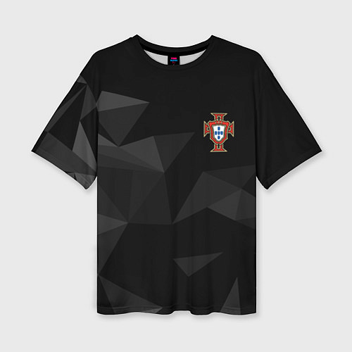 Женская футболка оверсайз Сборная Португалии треугольники / 3D-принт – фото 1