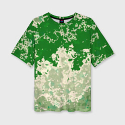 Женская футболка оверсайз Абстракция в зелёных тонах