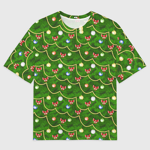 Женская футболка оверсайз Ёлочные украшения / 3D-принт – фото 1