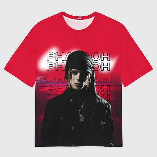 Женская футболка оверсайз Pharaoh Red Moon / 3D-принт – фото 1