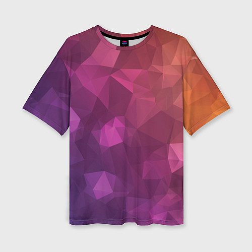 Женская футболка оверсайз Разноцветные полигоны / 3D-принт – фото 1