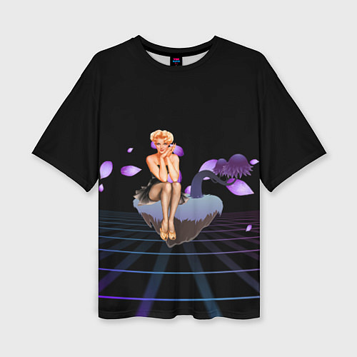 Женская футболка оверсайз Ретро девушка на острове / 3D-принт – фото 1
