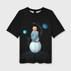 Женская футболка оверсайз Pinup женщина на Луне