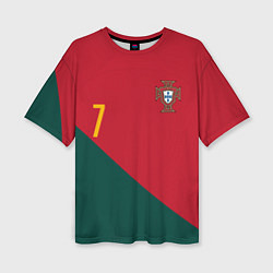Футболка оверсайз женская Роналду ЧМ 2022 сборная Португалии, цвет: 3D-принт
