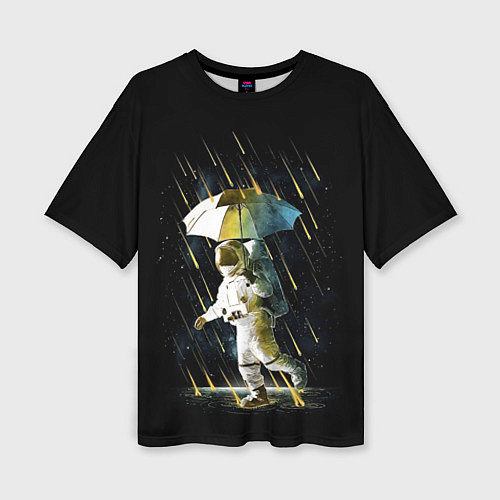 Женская футболка оверсайз Прогулка под метеорами / 3D-принт – фото 1