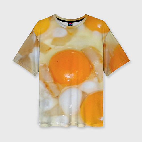 Женская футболка оверсайз Яичница с салом / 3D-принт – фото 1