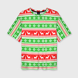 Женская футболка оверсайз Deers patterns