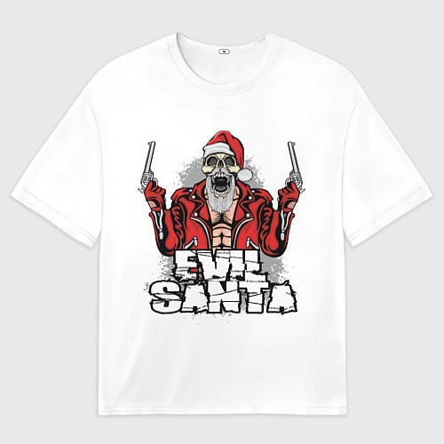 Женская футболка оверсайз Злой Санта / 3D-принт – фото 1