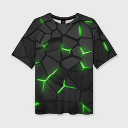 Футболка оверсайз женская Green neon steel, цвет: 3D-принт