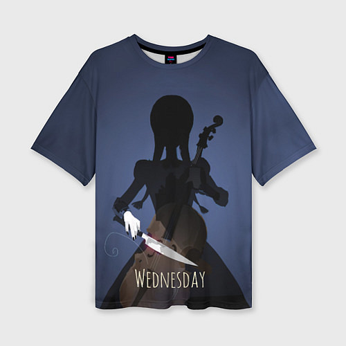 Женская футболка оверсайз Wednesday & Violin / 3D-принт – фото 1