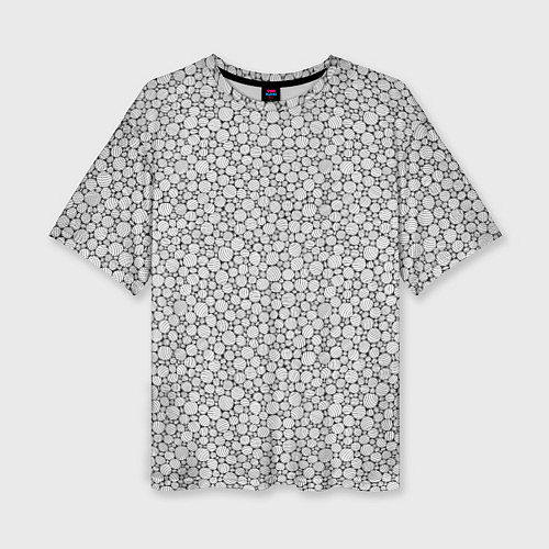 Женская футболка оверсайз Круги штрихованные / 3D-принт – фото 1
