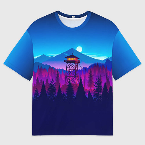 Женская футболка оверсайз Firewatch / 3D-принт – фото 1