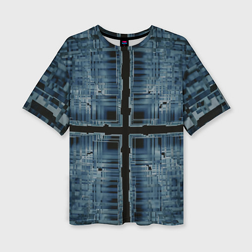 Женская футболка оверсайз Абстрактное множество прозрачных геометрических фи / 3D-принт – фото 1