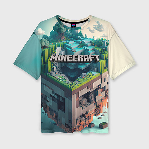 Женская футболка оверсайз Блоки Майнкрафт / 3D-принт – фото 1