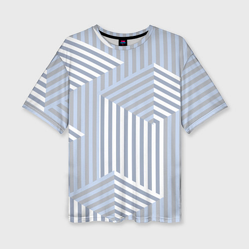 Женская футболка оверсайз Строгий геометрический узор / 3D-принт – фото 1