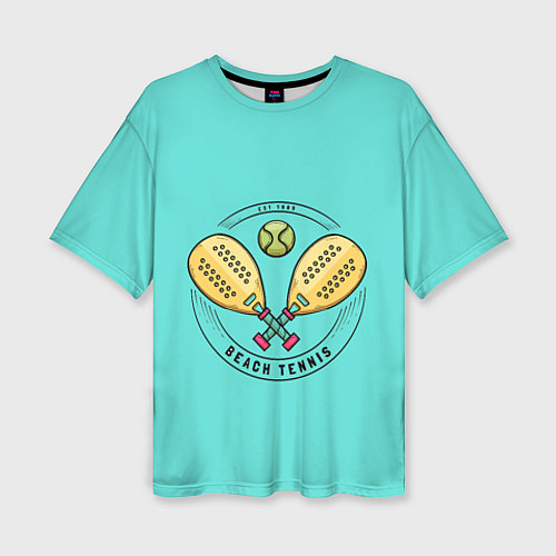 Женская футболка оверсайз Пляжный теннис - золотые ракетки / 3D-принт – фото 1