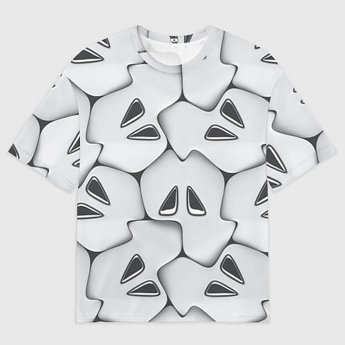 Женская футболка оверсайз Металло-чешуйчатая серая броня / 3D-принт – фото 1