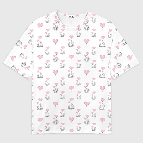 Женская футболка оверсайз Зверушки, родительская любовь / 3D-принт – фото 1